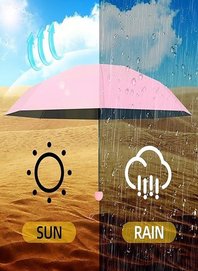 REXERA Mini Umbrella for Women & Men (Manual Open) Compact Travelling Sun umbrella for women, Polyester & UV Protection Fabric for Summer/Anti-Slip Handle- Use in Rain & Summer- 6 Frame (Pink) - Image 5